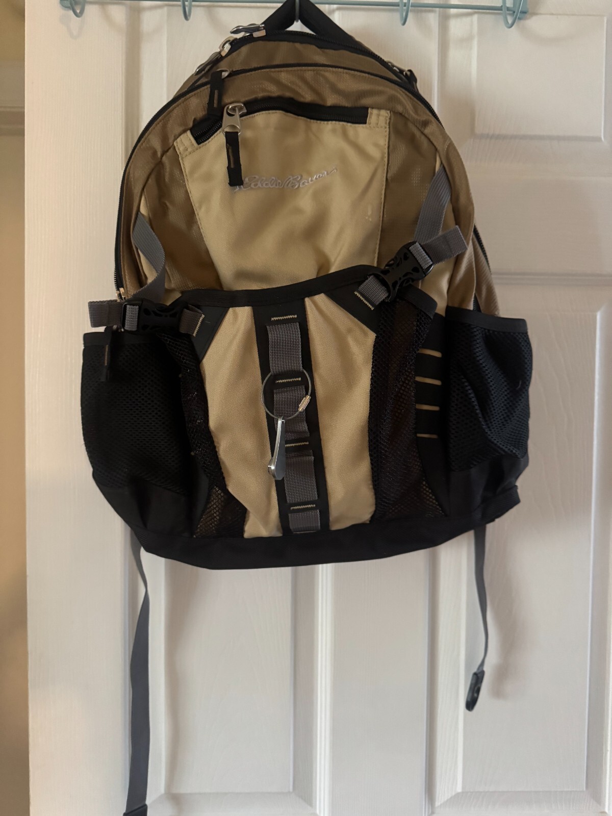 Eddie Bauer Air Tech System Compass Backpack Black Gold Hiking