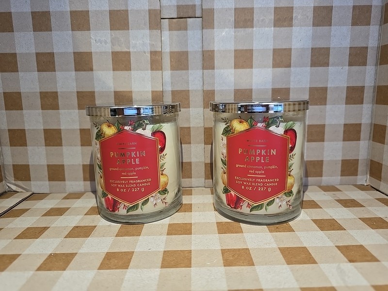 2-PACK Pumpkin Apple 30-50 burn hours Single Wick Candle 8 oz Bath & Body Works gallery