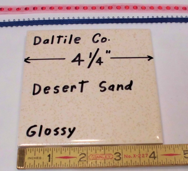 1 pc. *Desert Sand* Glossy Ceramic Tile by Daltile: 4-1/4" Beige & Gold Specks gallery