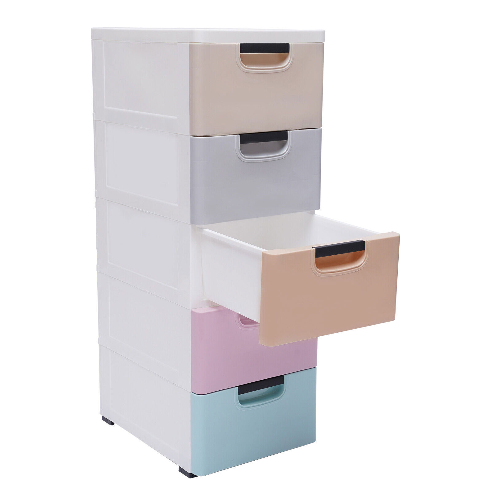 5-Tier Plastic 5 Drawers Dresser Storage Cabinet Bedroom Chest Closet Organizer gallery