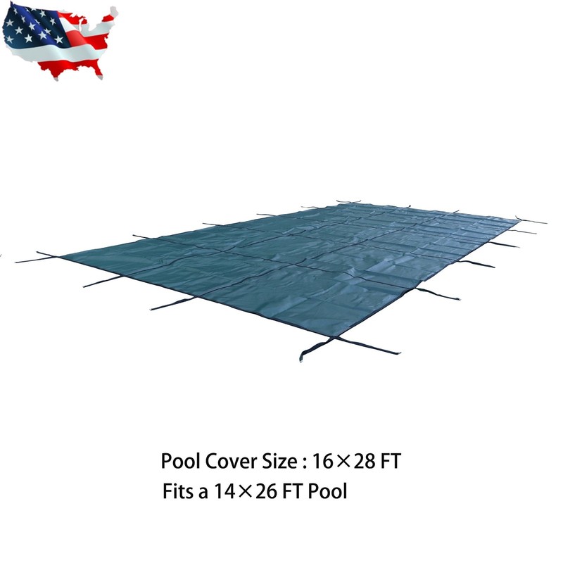 Inground Pool Cover Rectangle Winter Safety Mesh Pool Cover Home Swimming Pool gallery