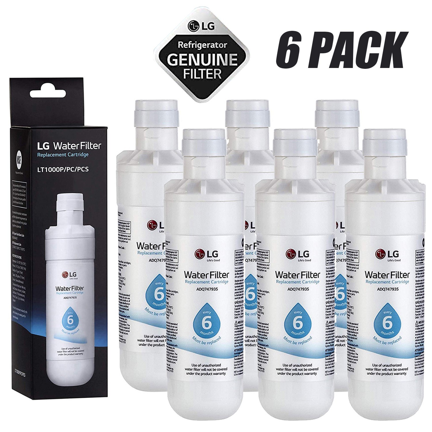 For LT1000P 6Month / 200Gal Capacity Replacement Refrigerator Water Filter 6PACK gallery