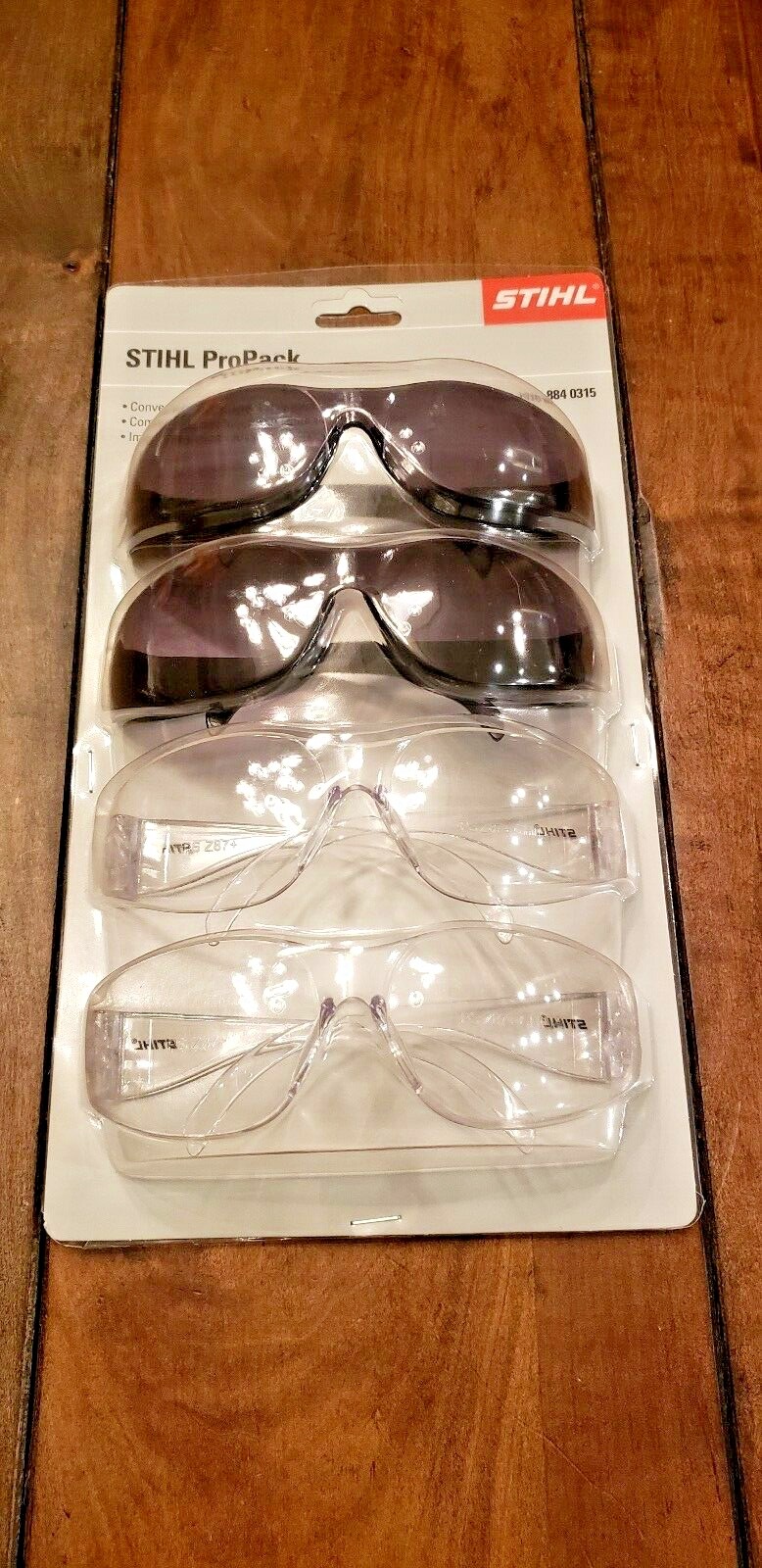 NEW Genuine STIHL ProPack Clear/Smoke Safety Glasses (4 Pack) 7010-884-0315 OEM gallery