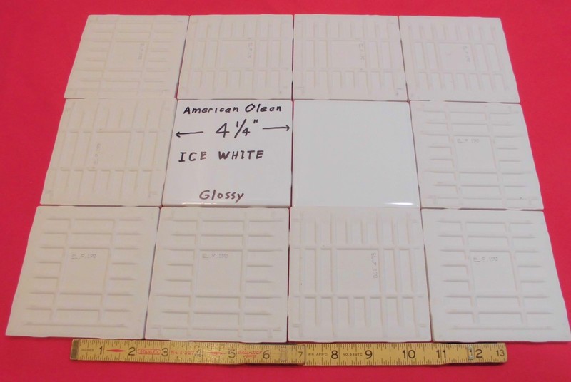12 pcs. Glossy *Ice White* Ceramic Tiles by American Olean...4-1/4" Brightest gallery