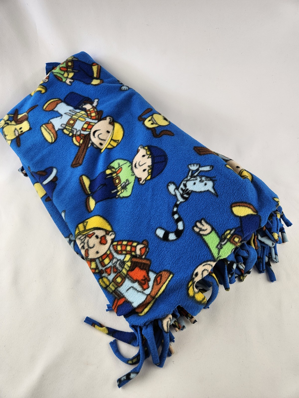Vintage Bob The Builder Handmade Fleece Throw Tie Blanket Cartoon TV Fabric gallery