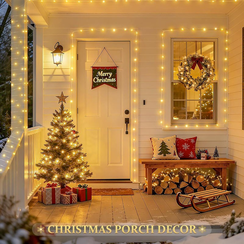 Solar Outdoor String Lights for Outside Waterproof Christmas Tree Garden Decor gallery
