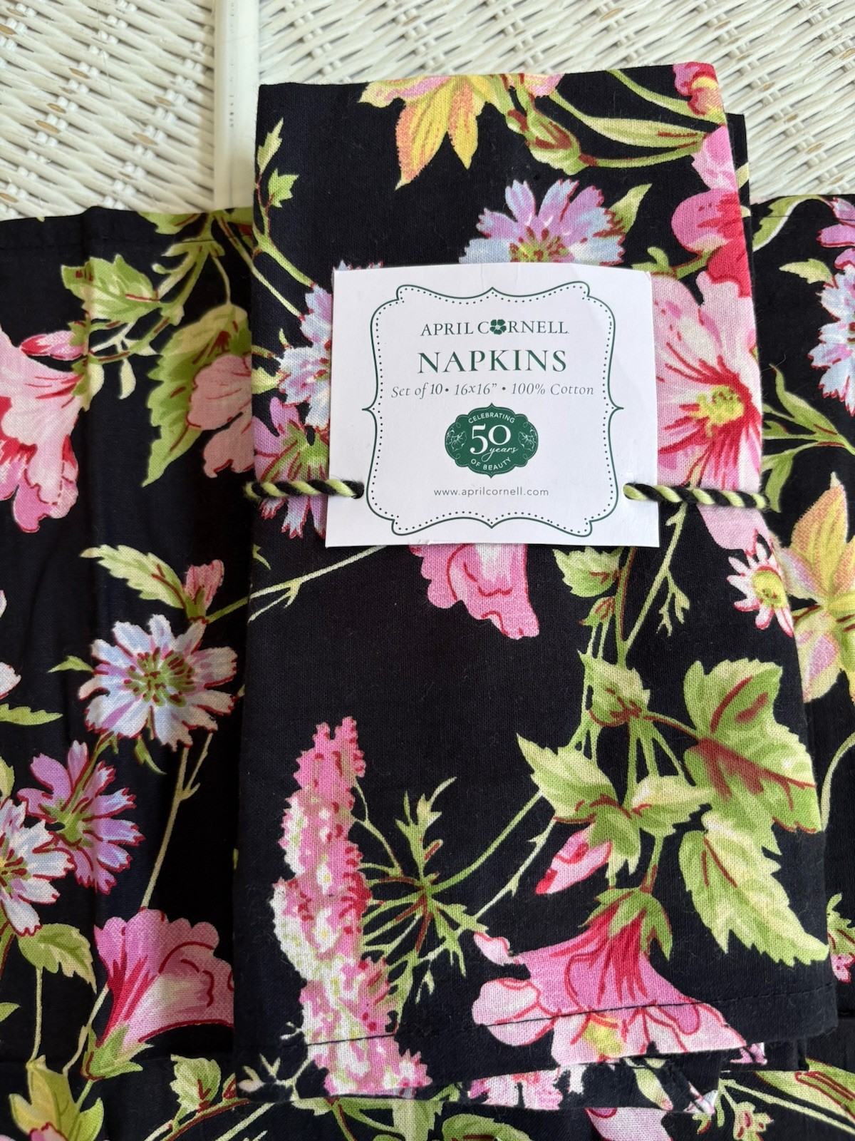 Stunning Set/10 NEW April Cornell Lunch Napkins ~ Gorgeous Freesia Design gallery