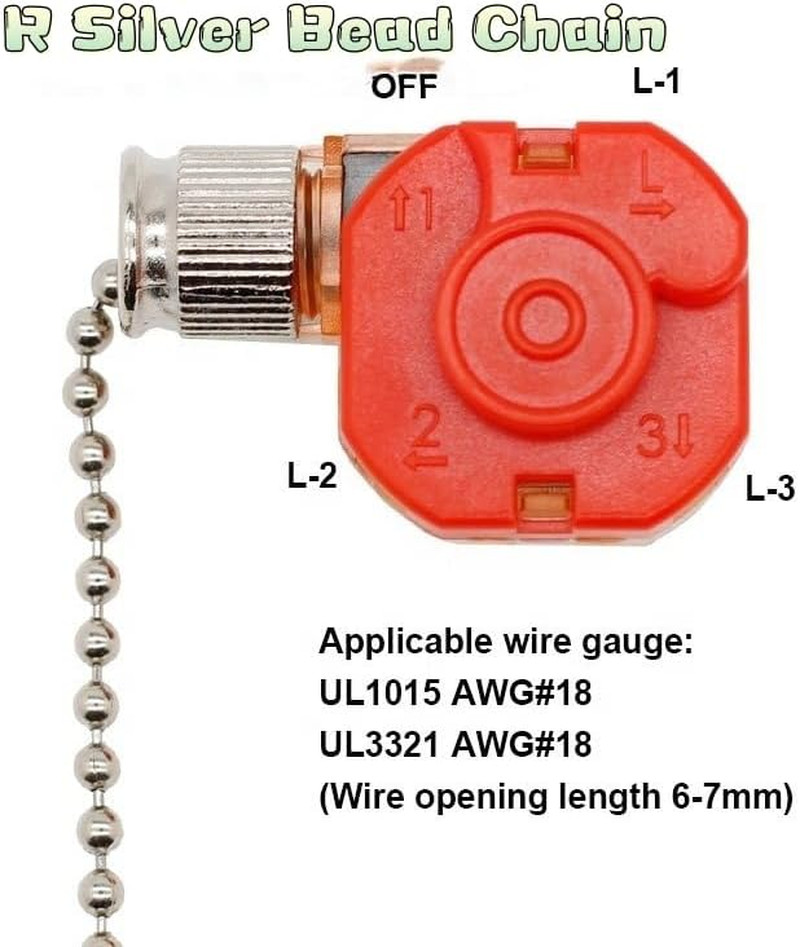Home Ceiling Fan Light Lamp Replacement Parts 3position 4 Wire Pull Chain Contro gallery
