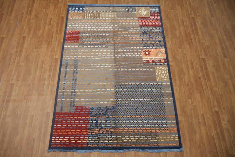 Artisan Patchwork Area Rug 6x9 Ft Geometric Modern Wool Carpet Reproduction Rug gallery