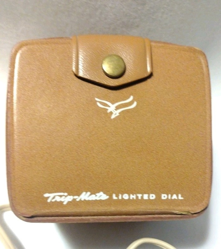 General Electric Trip Mate Lighted Dial Brown Leather Alarm Clock 7314K B2 gallery