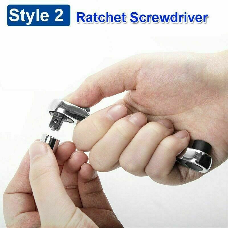 1/4" Mini Double-Ended Quick Socket Ratchet Wrench Rod Screwdriver Bit Tool gallery