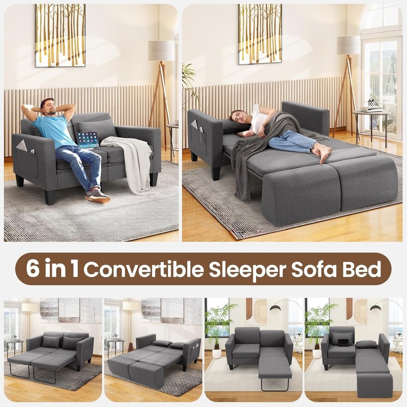 ✅ Comfy Pull Out Couch for Living Room, Bedroom, 2Color Loveseat Sofa Chair Gift gallery