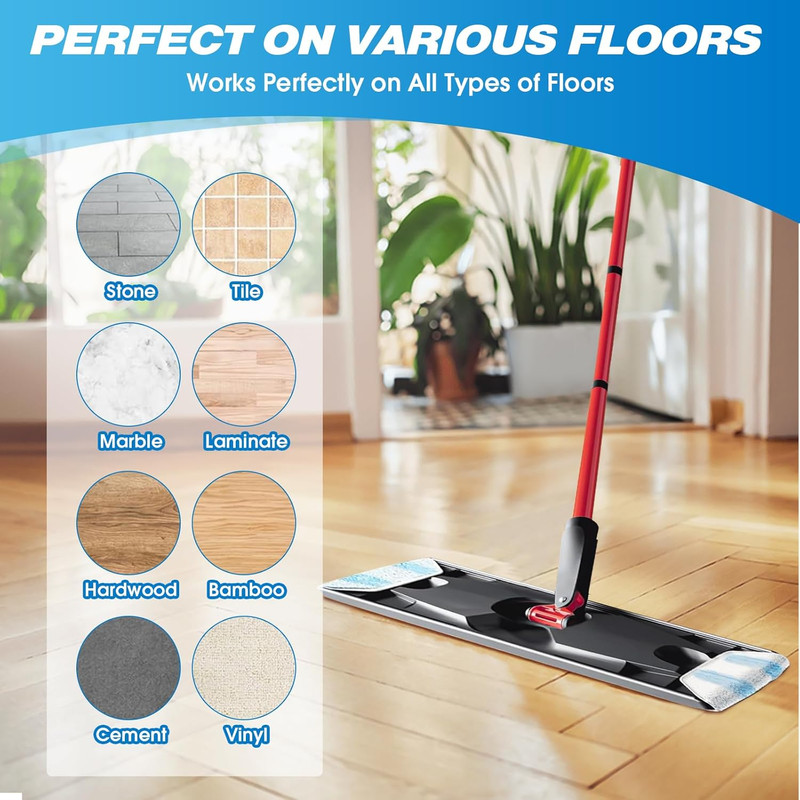 Reusable Microfiber Mop Pads Compatible with O Cedar H2Pro Flat Mop System, H.. gallery