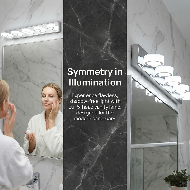 37'' Chrome Vanity Light 5 Lights LED Bathroom Over Mirror Wall Sconce Fixture gallery