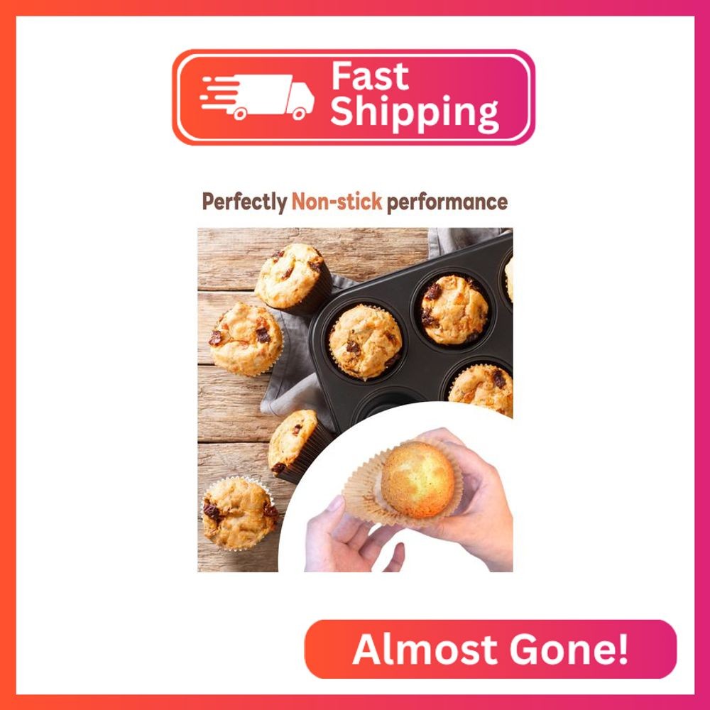 Bake Choice Non-stick 200pcs Standard Cupcake Liners for Baking, Natural, Food-g gallery