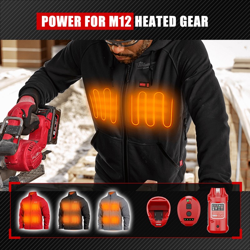 Replace for Milwaukee M12 Battery Adapter Heated Jacket 48-59-1201 49-24-2310 gallery