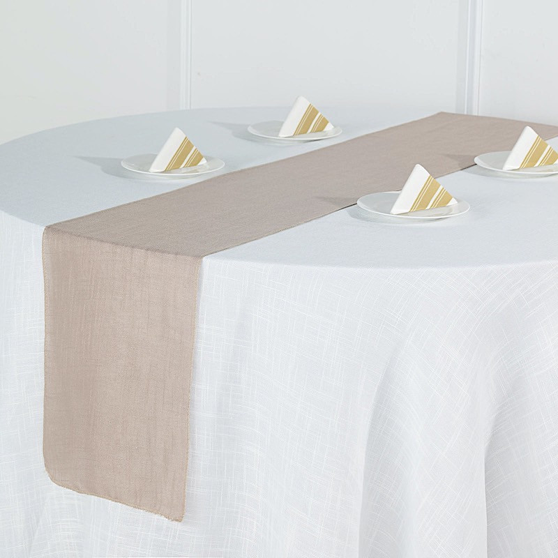 12x108-Inch PREMIUM POLYESTER TABLE RUNNER Faux Burlap Party Wedding Decorations gallery