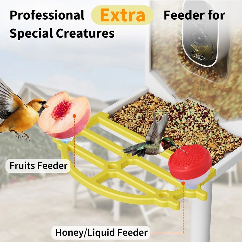 Smart Bird Feeder 2.5K Camera AI Recognition Solar Powered 67Fl.Oz Night Vision gallery