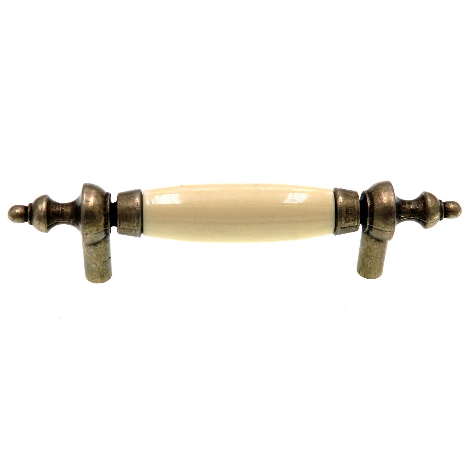 Amerock Light Brass Almond Ceramic Center 3" Ctr. Cabinet Bar Pull BP1926-LBA gallery