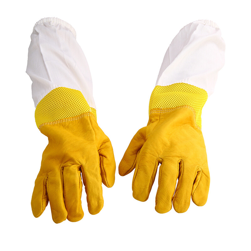 Breathable Bee Beekeeper Gloves Sheepskin Gloves Ventilated Mesh Beekeeping gallery