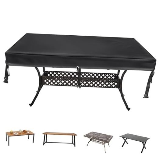 Rectangular Patio Table Cover - Waterproof Anti-UV Outdoor 85" L x 40" W x 6" H