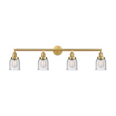 Innovations 54 Small Bell 4 Light Bath Vanity, Satin Gold/Seedy – 215-SG-G54