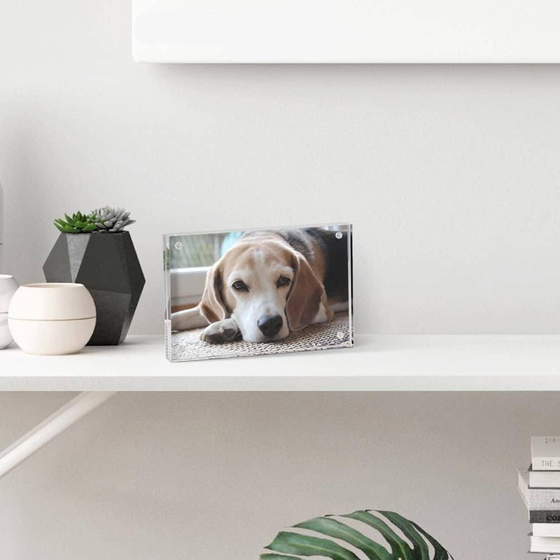 3-5Pack Acrylic Picture Frame Double Sided 10+10MM Plexiglass Clear Magnet Frame gallery