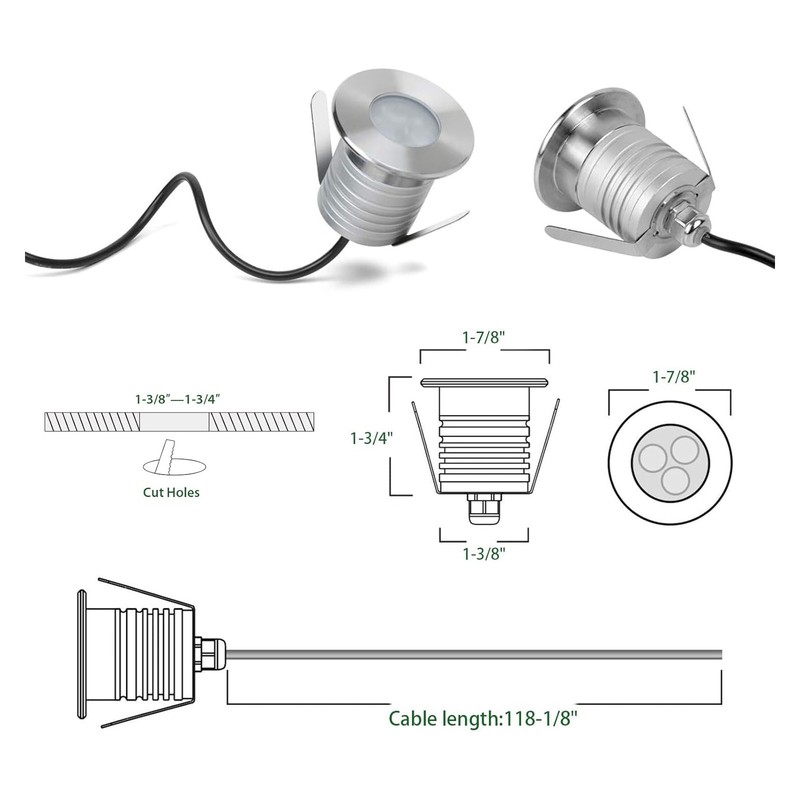 Dimmable Underwater Pool Lights 4 Pack,3W 5700K Low Voltage for Ponds&Fountains gallery