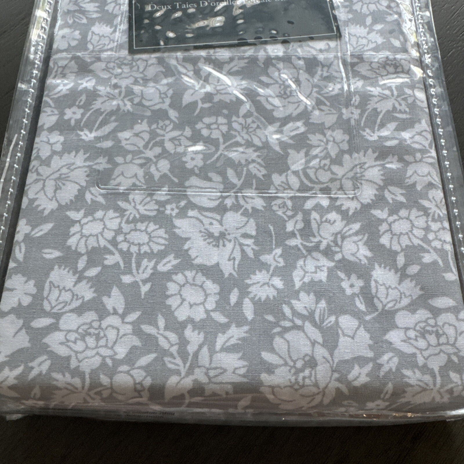 Laura Ashley Standard Pillowcase Set 2 HEIRLOOM DITZY Floral 100%Cotton Gray NEW gallery