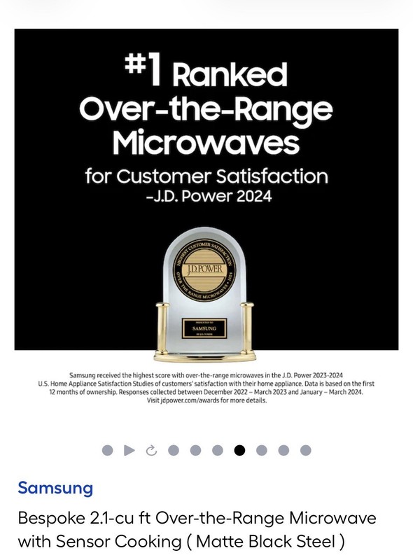 samsung bespoke over the range microwave 2.1 Cu Ft 1000 Watts - STAINLESS STEEL gallery