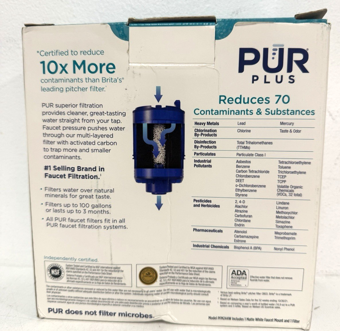 PUR Plus Horizontal Faucet Mount Water Filtration System in Matte White gallery
