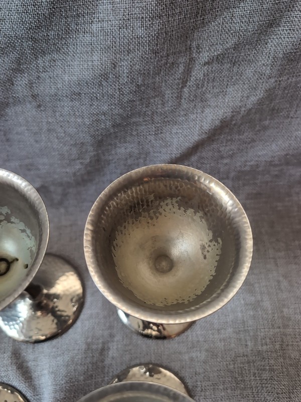 Vtg SilverCraft Goblets Silver Plated EPNS Electroplated Nickel Silver Set Of 5 gallery