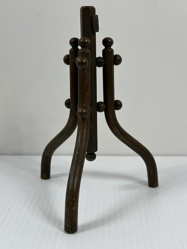 Antique Victorian Solid Brass Desktop Flagpole Stand 6 1/5” Tall Unique Desk Acc gallery