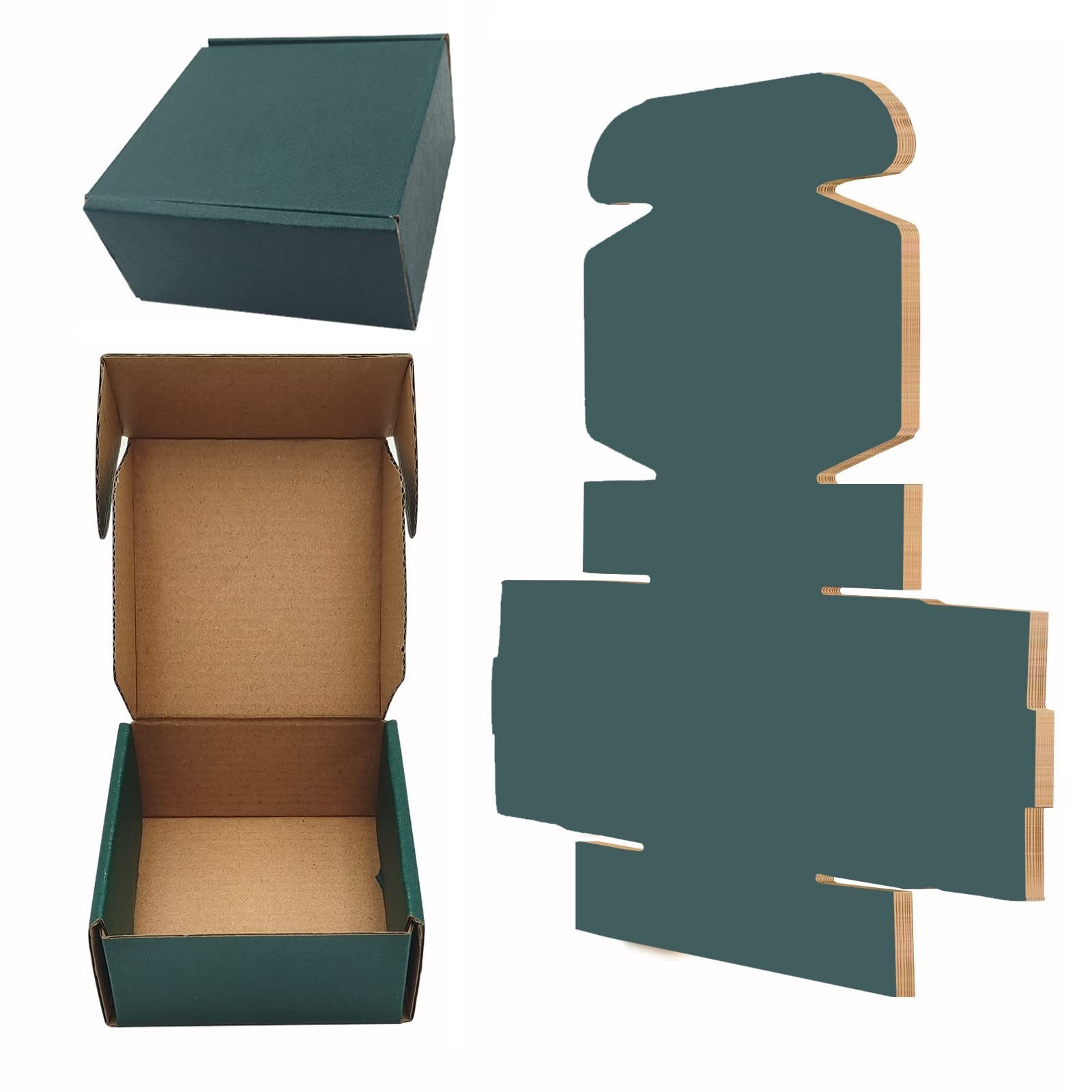 25 Pack Corrugated Packaging Box Mailers Shipping, Green Recyclable Cardboard... gallery