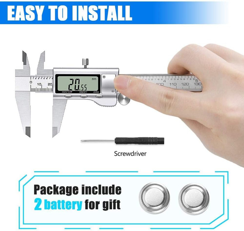 Digital Caliper Measuring Tool, Stainless Steel Vernier Caliper Digital Micromet gallery