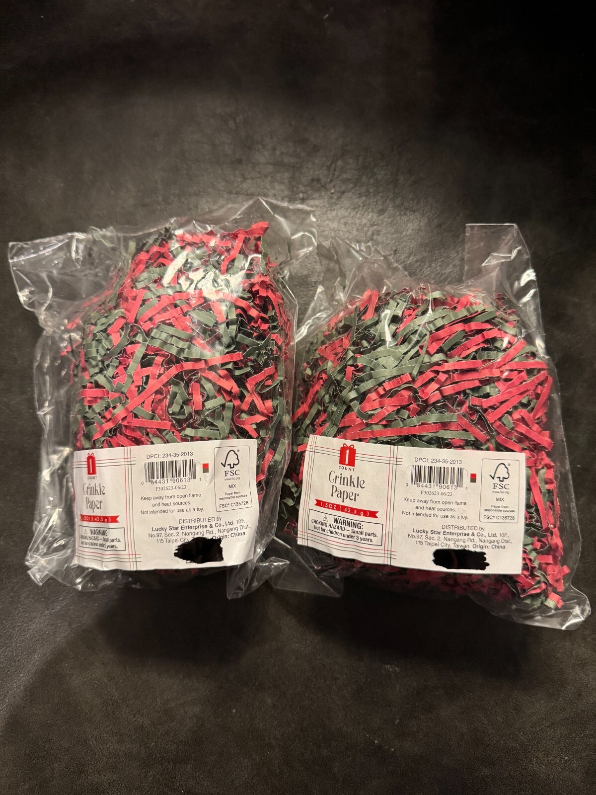 Crinkle Paper: Red & Green (1.5 oz - 2 bags) Brand New & Sealed! gallery