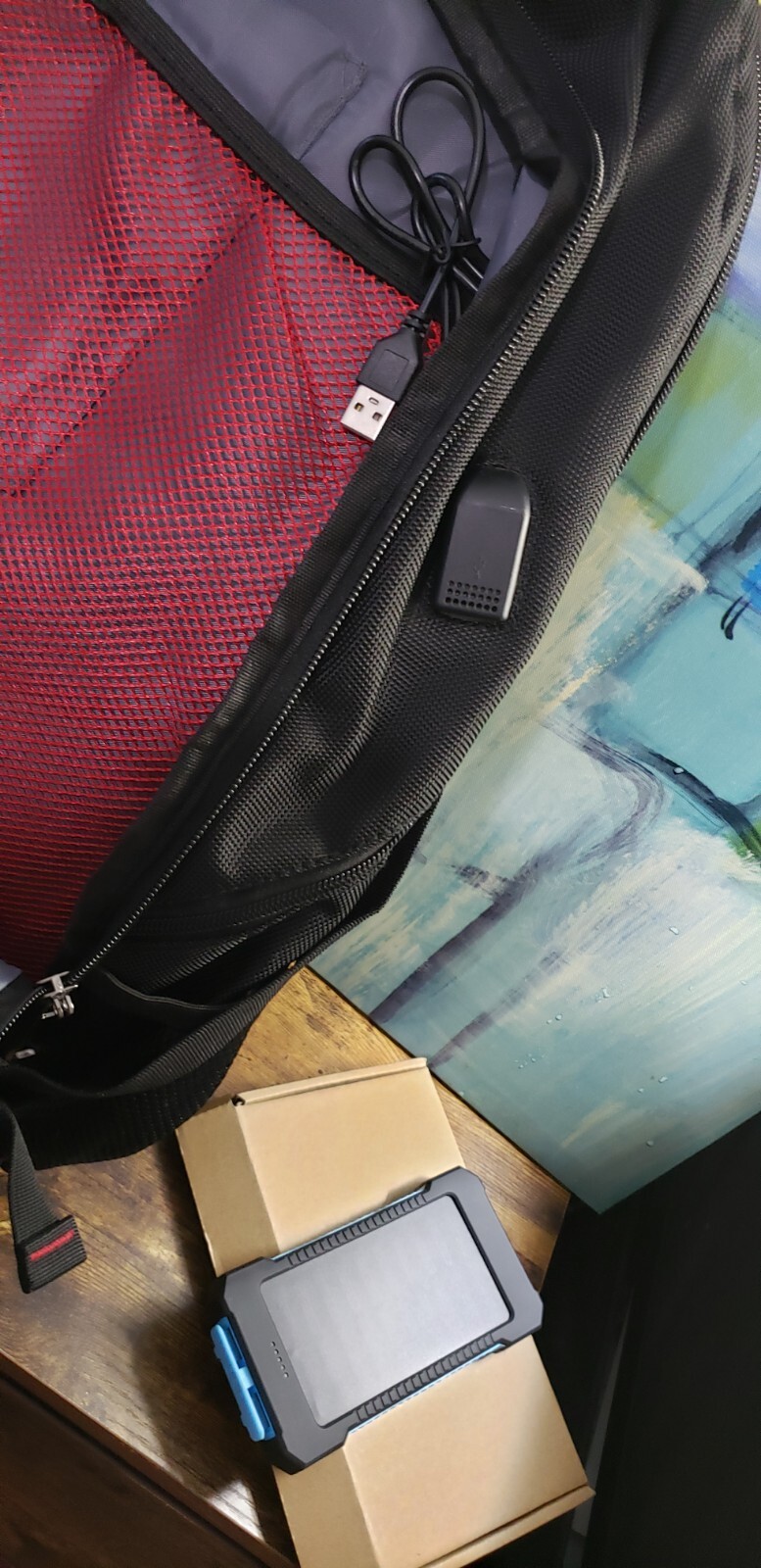 Backpack with USB Plug To Power Phone With Solar Panel 5
