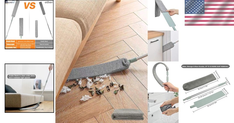 Extendable Microfiber Duster 40-55in for Effortless Under Appliance Cleaning gallery