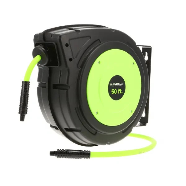 Flexzilla Air Hose Reel 3/8X50 Ft Wall Enclosed Retractable Abrasion Resistant gallery
