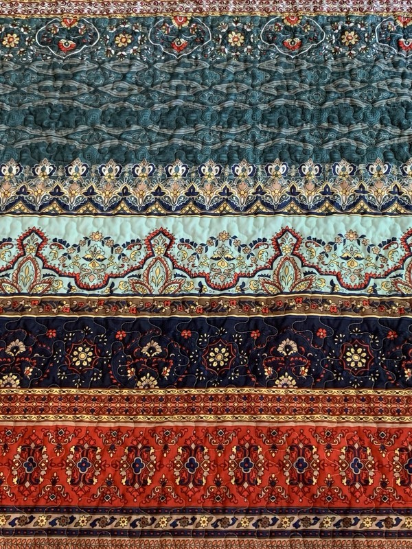 Wongs Queen Comforter Set 3pc Boho Eclectic Multi Colored Quilt & 2 Shams gallery