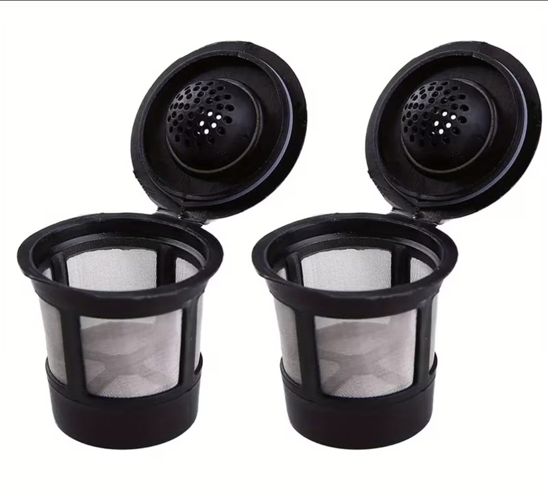 Reusable Coffee Filter Pods/Capsules Cups, Black 2-Pack For Keuring Nespresso gallery
