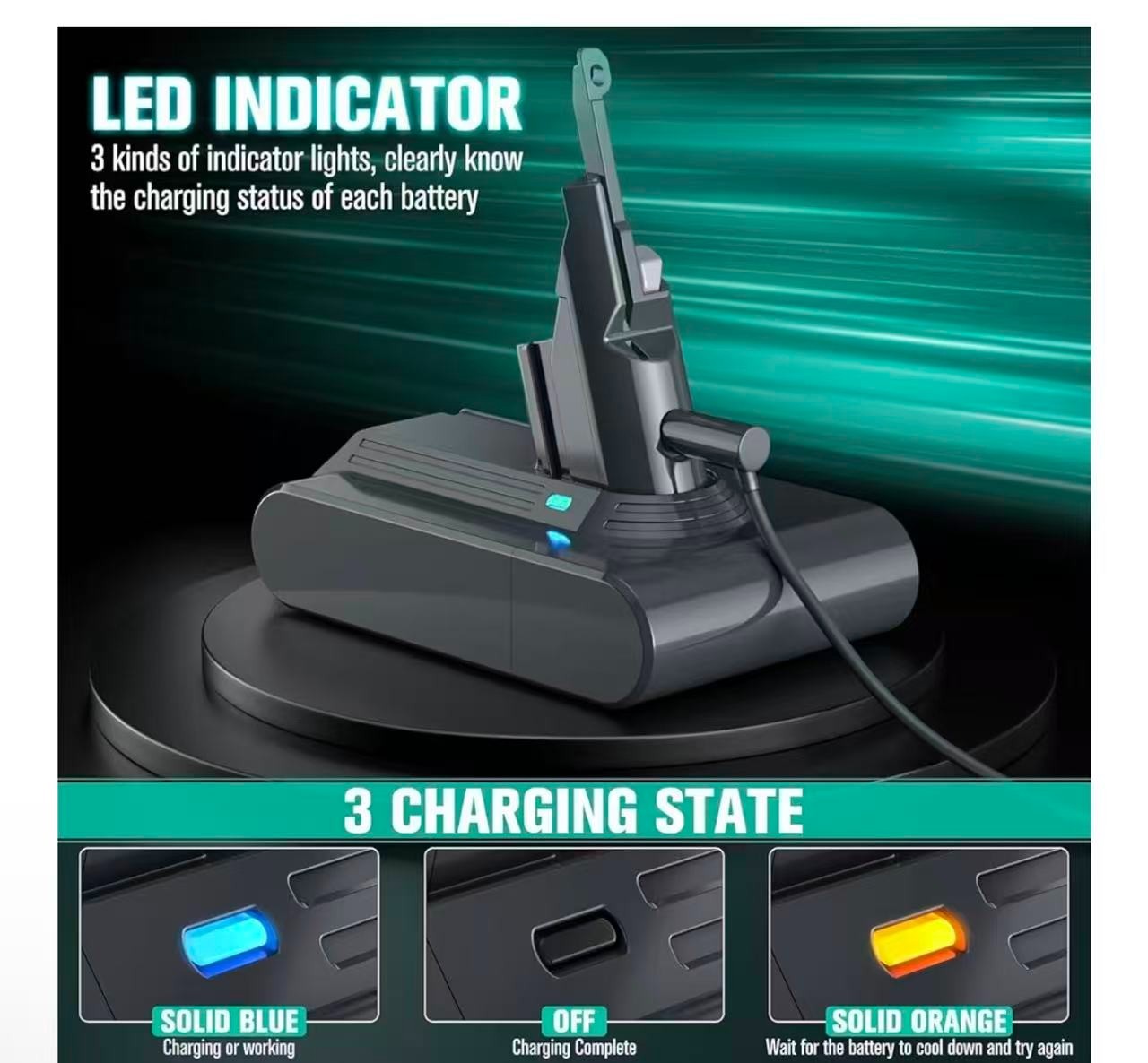 EGR Upgrade 21.6V V7 Battery Replacement Compatible with Dyson SV11 V7 Motorhead gallery