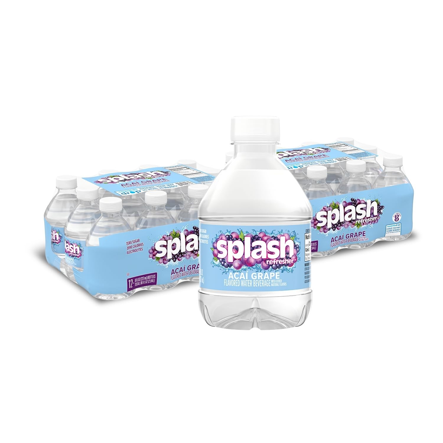 Refreshing Acai Grape Flavor Splash Blast Water, 8 Oz Bottles, 24 Count gallery