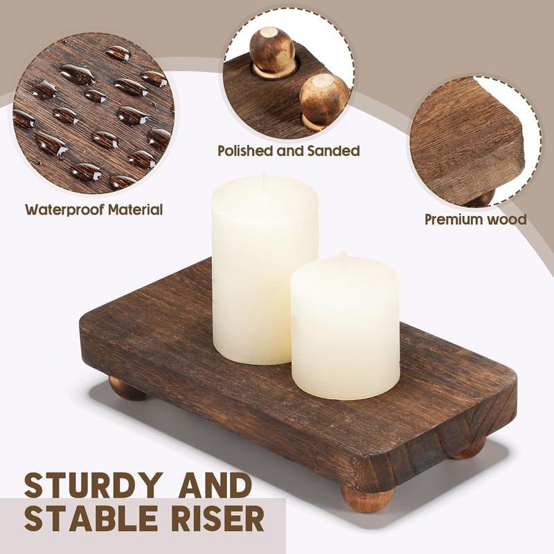 3 Pcs Wooden Risers for Display Pedestal Stand Wooden for Decor Farmhouse Vintag gallery