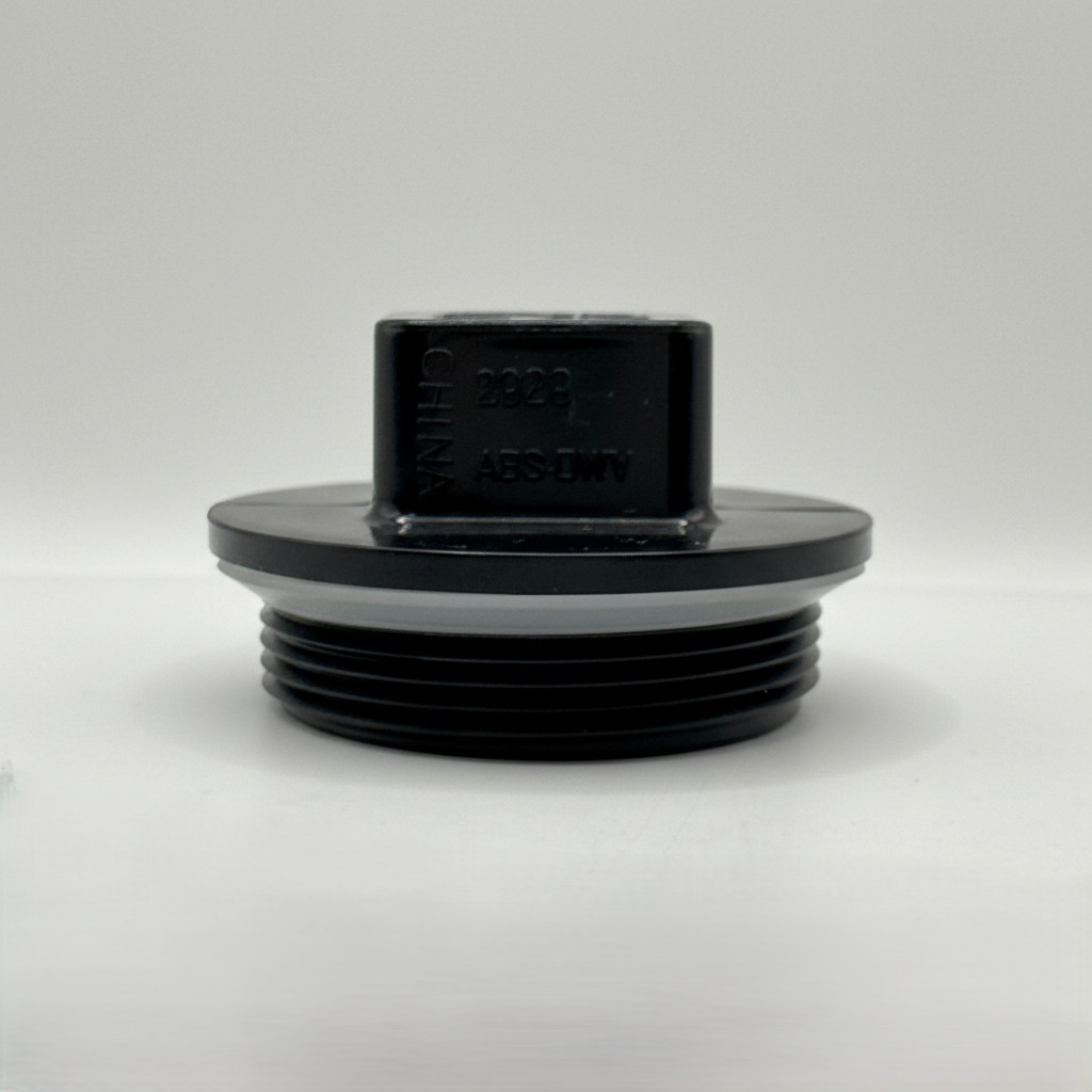 ABS Cleanout Plug DWV Threaded Fitting – With Rubber Gasket – 1-1/2" 2" 3" 4" gallery