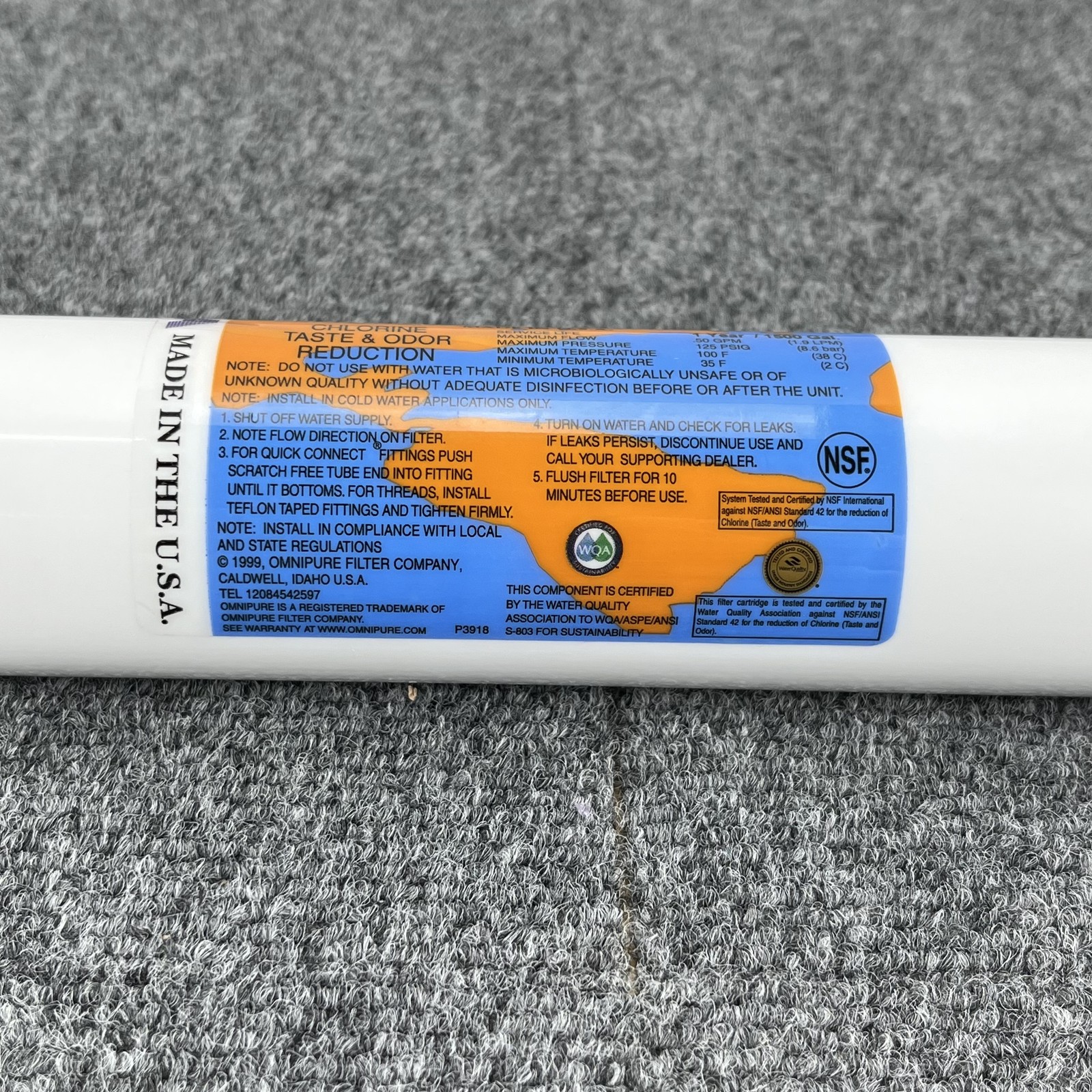 Omnipure K2533JJ Inline Water Filter Lot of 2 Chlorine Taste Odor Reduction USA gallery