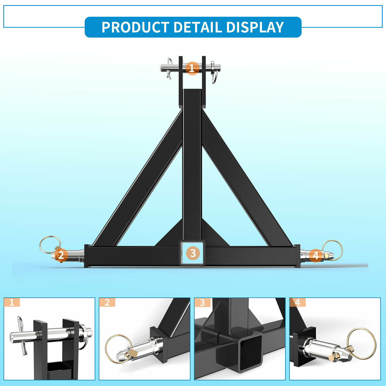 3 Point 2" Receiver Trailer Hitch Category One Tractor Tow Hitch Drawbar Adapter gallery