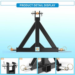 3 Point 2″ Receiver Trailer Hitch Category One Tractor Tow Hitch Drawbar Adapter