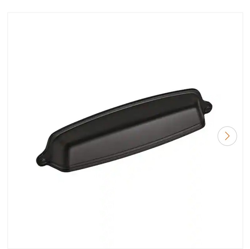 Amerock Stature Cabinet Cup Pull Classic Matte Black 5 1/16 in Pack of 10 gallery