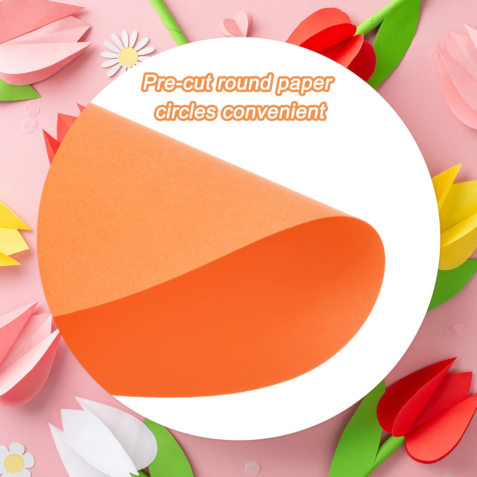 30 PCS Orange Circle Cutouts Paper 8 Inch Round Cutouts for DIY Crafts gallery